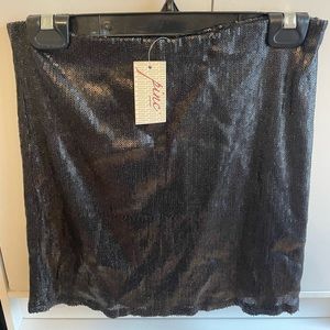 Black sequin mini skirt